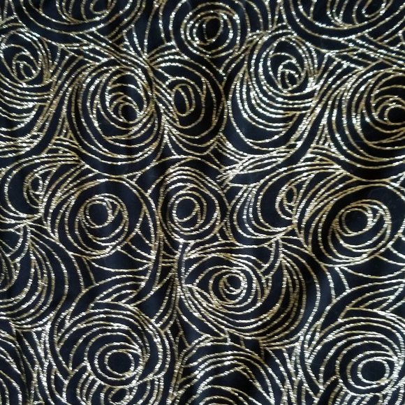 Kitty Black/Shimmering Gold/Mesh Long Evening Dress - Picture 5 of 11